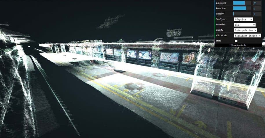 3d scan of a tunnel point cloud
